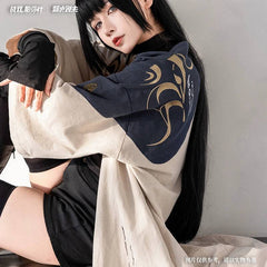Punshing: Gray Raven New Chinese Jacket Qu Qiming Cotton and Linen Windbreaker Jacket - Pardo's Shop
