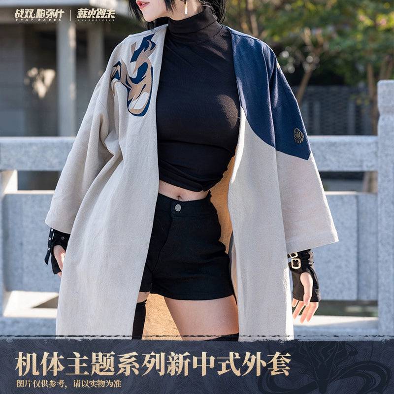 Punshing: Gray Raven New Chinese Jacket Qu Qiming Cotton and Linen Windbreaker Jacket - Pardo's Shop