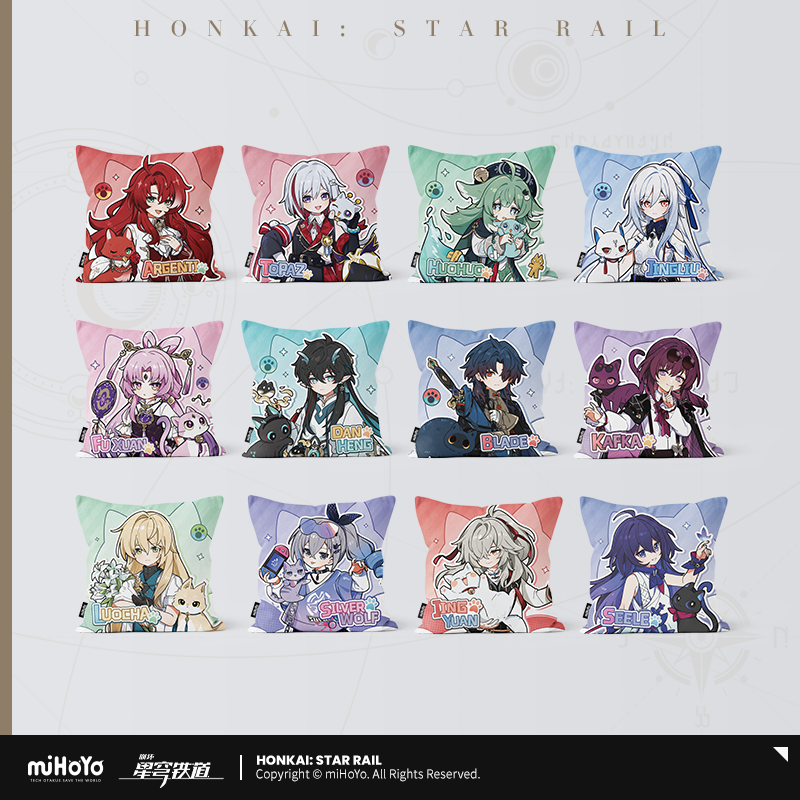 Honkai: Star Rail Chibi & Cat Pillow Case Series