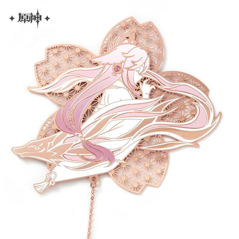 Genshin Impact Yae Miko Theme Series Metal Bookmark Keychain